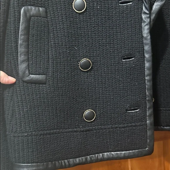 Tory Burch Black Knit Blazer jacket Sz M - Picture 7 of 8